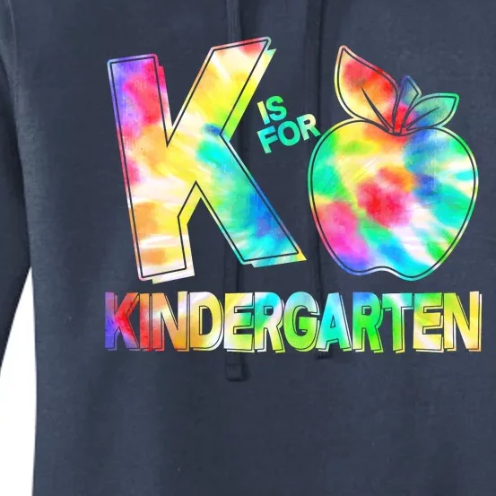 Cute Tie Dye K Is For Kindergarten Women's Pullover Hoodie