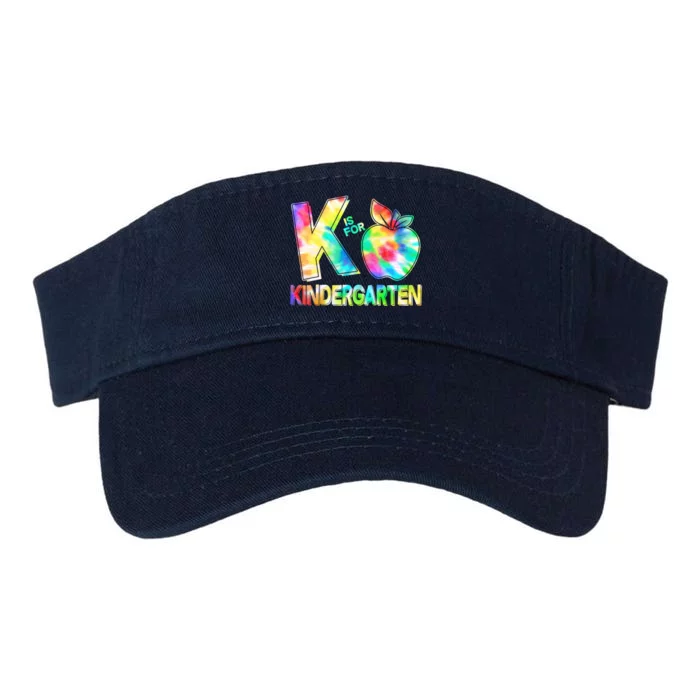 Cute Tie Dye K Is For Kindergarten Valucap Bio-Washed Visor