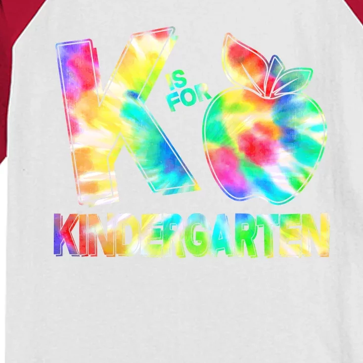 Cute Tie Dye K Is For Kindergarten Kids Colorblock Raglan Jersey