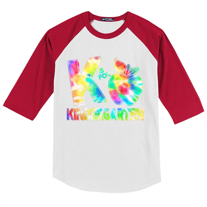 Cute Tie Dye K Is For Kindergarten Kids Colorblock Raglan Jersey