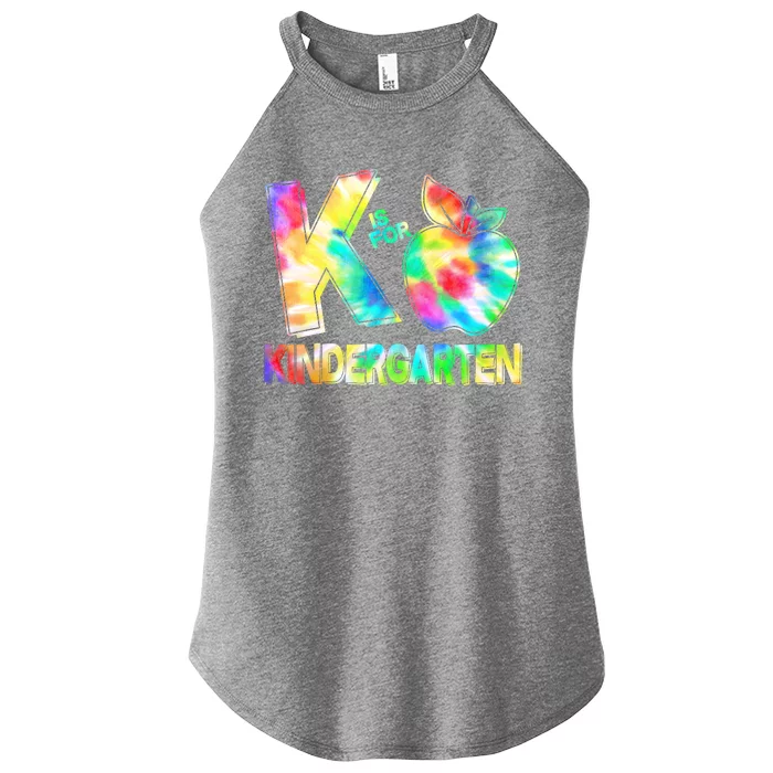 Cute Tie Dye K Is For Kindergarten Women’s Perfect Tri Rocker Tank