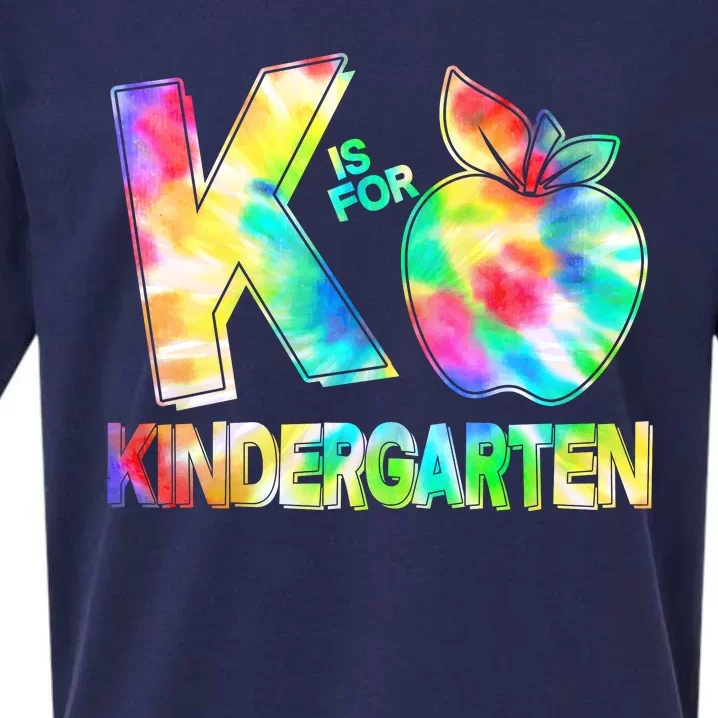 Cute Tie Dye K Is For Kindergarten Sueded Cloud Jersey T-Shirt