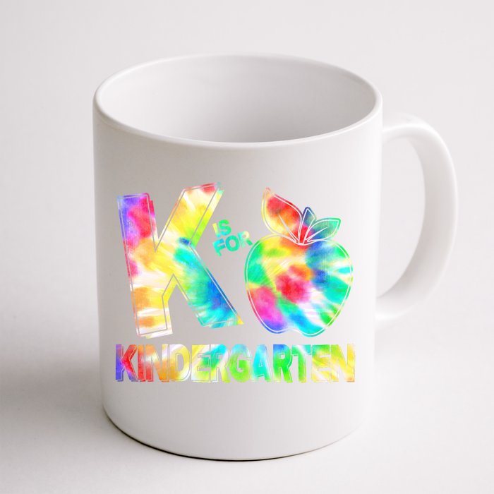 Cute Tie Dye K Is For Kindergarten Front & Back Coffee Mug