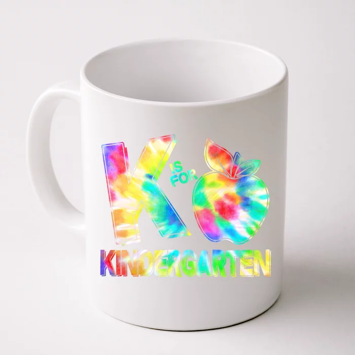 Cute Tie Dye K Is For Kindergarten Front & Back Coffee Mug