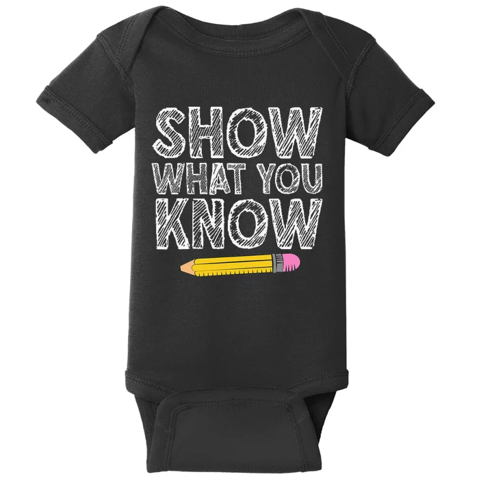 Cool Testing Day Art For  Teacher Testing Test Day Baby Bodysuit