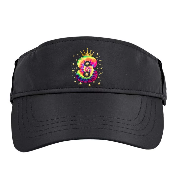 Colorful Tie Dye 8 Year Old 8th Birthday Adult Drive Performance Visor