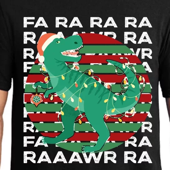 Christmas Trex Dinosaur Singing Fa Ra Ra Rawr Funny Holiday Gift Pajama Set