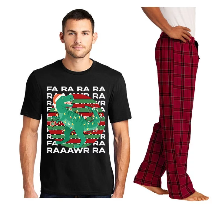 Christmas Trex Dinosaur Singing Fa Ra Ra Rawr Funny Holiday Gift Pajama Set