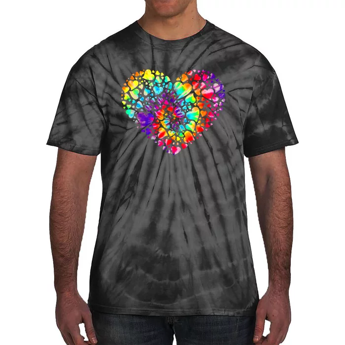 Colorful Tye Dye Die Tie Heart Valentine's Day Tie-Dye T-Shirt