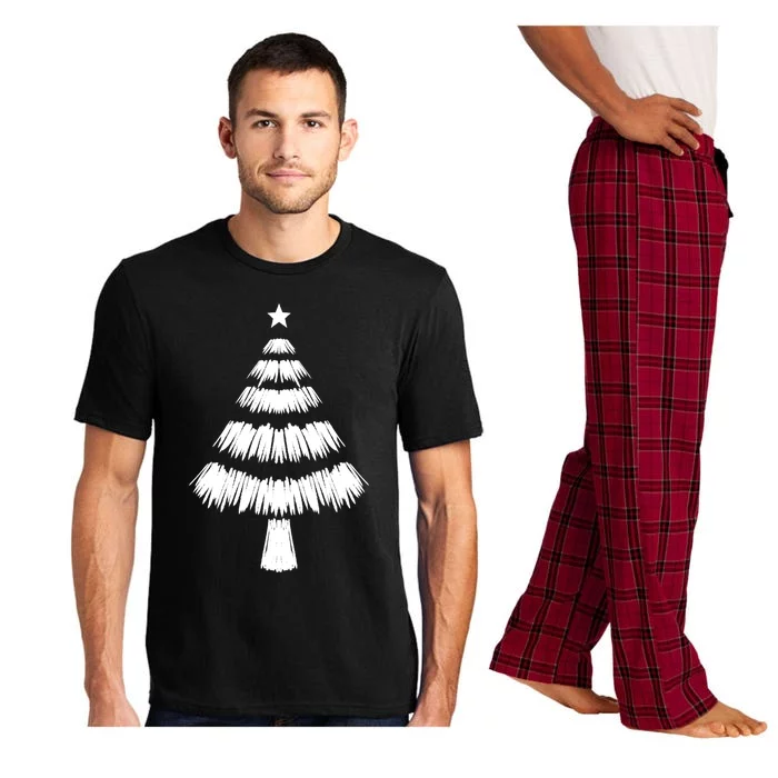 Christmas Tree Doodle Cool White Sketch Xmas Winter Gift Funny Gift Pajama Set