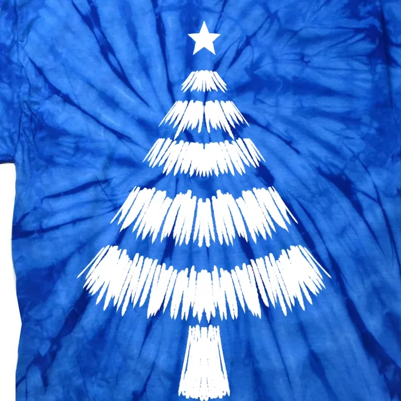 Christmas Tree Doodle Cool White Sketch Xmas Winter Gift Funny Gift Tie-Dye T-Shirt