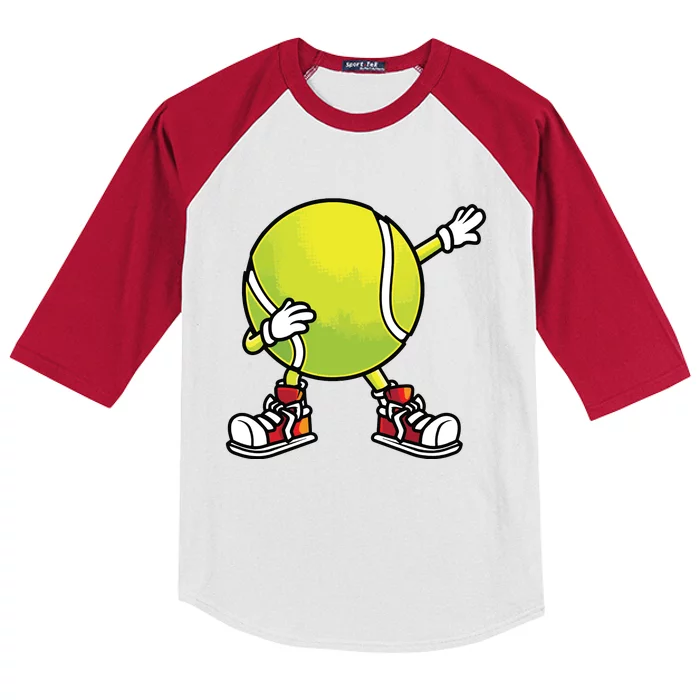 Cute Tennis Design For Tennis Player Racket Sport Kids Colorblock Raglan Jersey