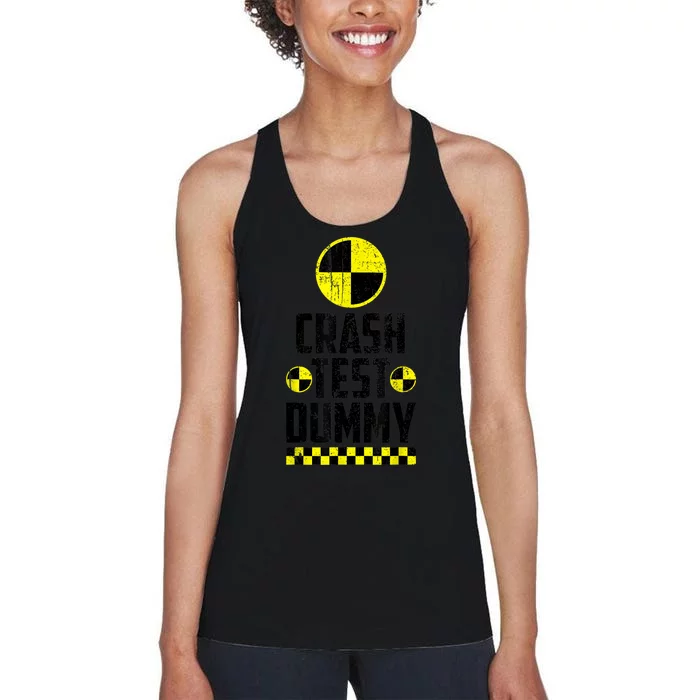 Crash Test Dummy Last Minute Costume Funny Halloween Women's Racerback Tank