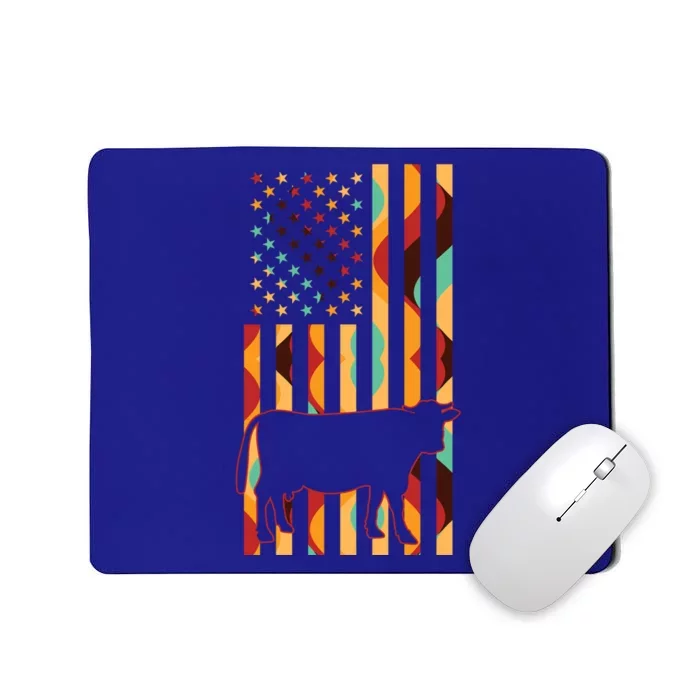 Cow Tie Dye American Flag Cow Farm Farming Gift Mousepad