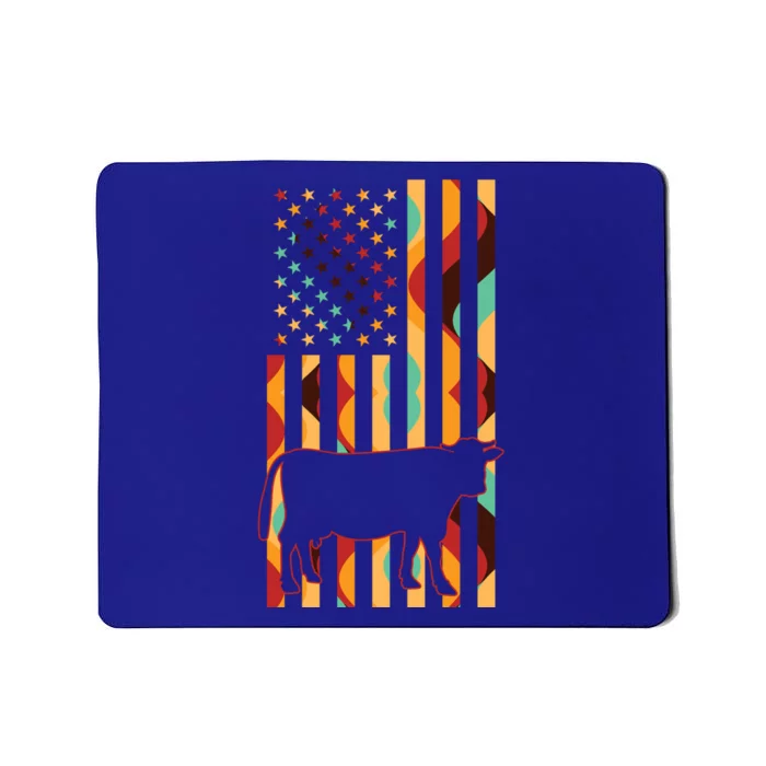 Cow Tie Dye American Flag Cow Farm Farming Gift Mousepad