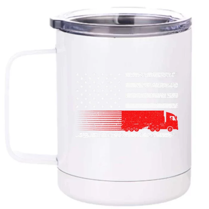 Cool Truck Design For Trucker Vehicle Truck Driver Front & Back 12oz Stainless Steel Tumbler Cup