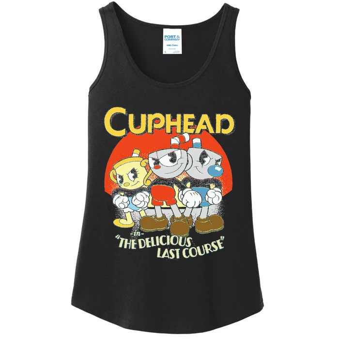 Cuphead The Delicious Last Course Group Poster Ladies Essential Tank