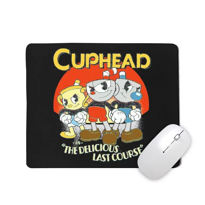 Cuphead The Delicious Last Course Group Poster Mousepad