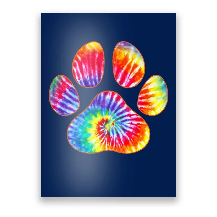 Cute Tie Dye Paw Print Pet Owner Paw Print Tie Dye Dog Lover Poster