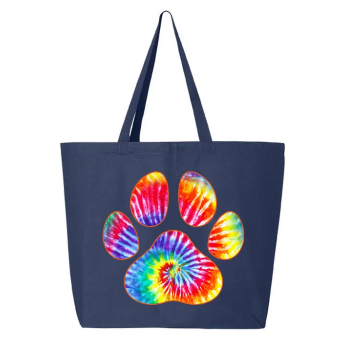 Cute Tie Dye Paw Print Pet Owner Paw Print Tie Dye Dog Lover 25L Jumbo Tote