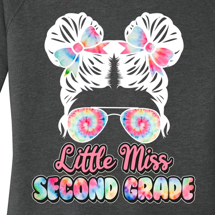 Cute Tie Dye Little Miss Second Grade Women's Perfect Tri Tunic Long Sleeve Shirt