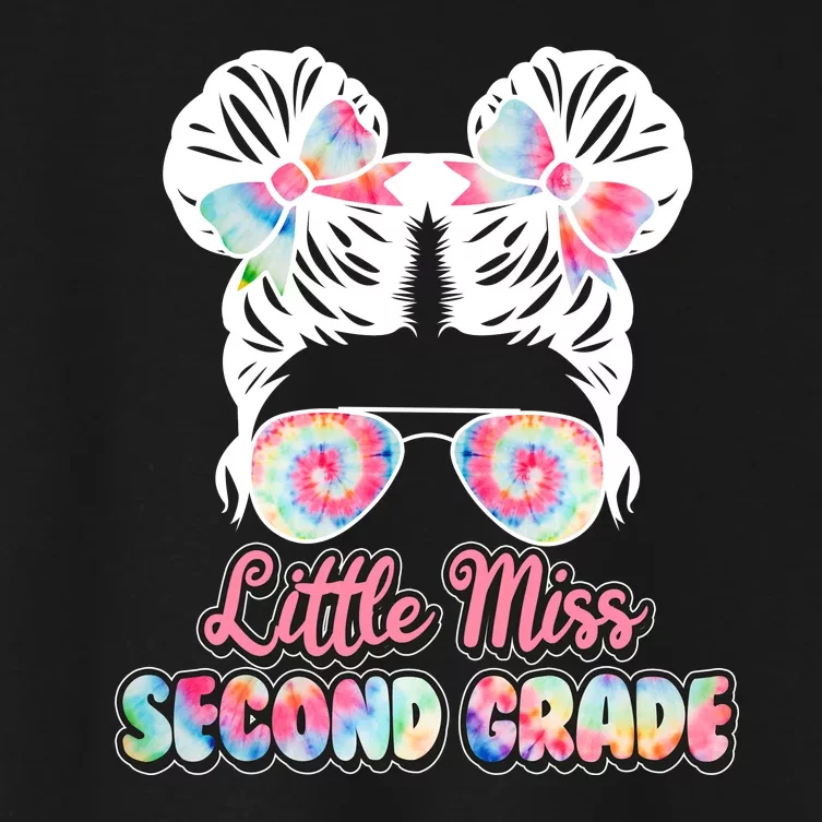 Cute Tie Dye Little Miss Second Grade Women's Crop Top Tee