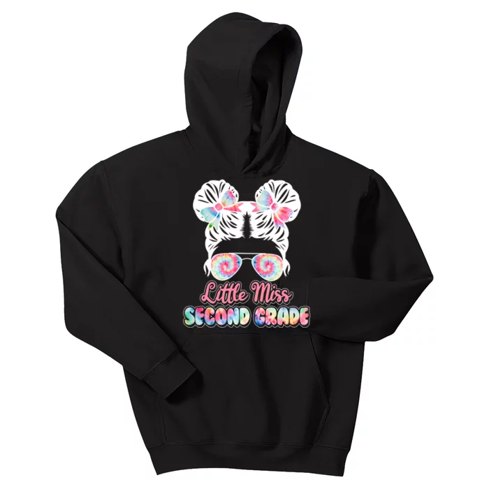 Cute Tie Dye Little Miss Second Grade Kids Hoodie