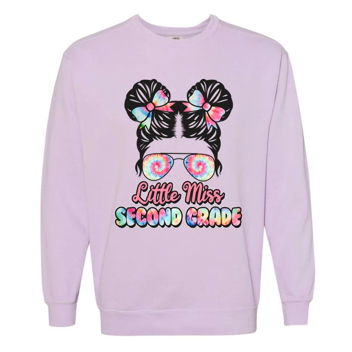 Cute Tie Dye Little Miss Second Grade Garment-Dyed Sweatshirt