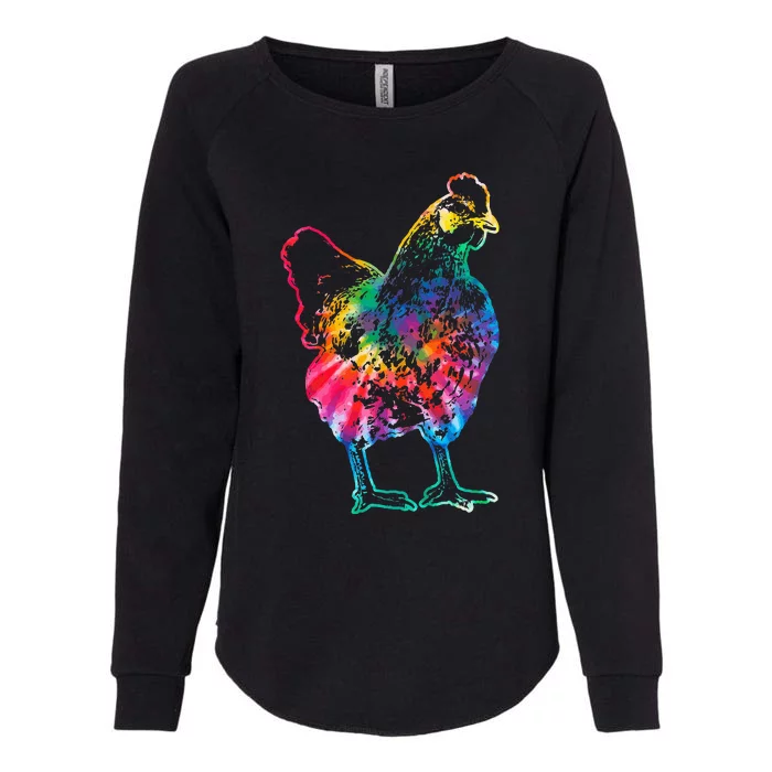 Chicken Tie Dye Hippie Poultry Farmer Farm Vintage Gift Womens California Wash Sweatshirt