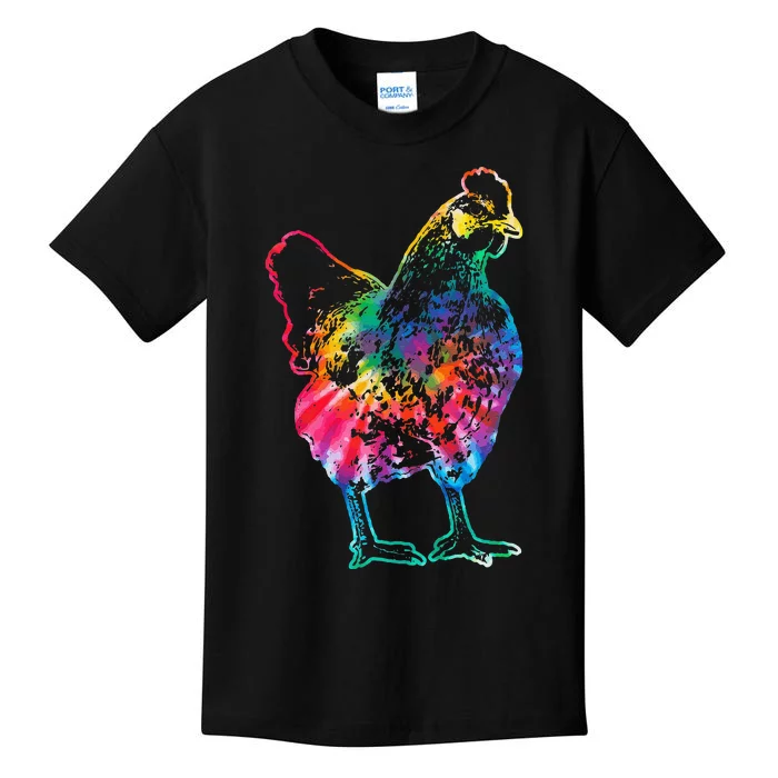 Chicken Tie Dye Hippie Poultry Farmer Farm Vintage Kids T-Shirt