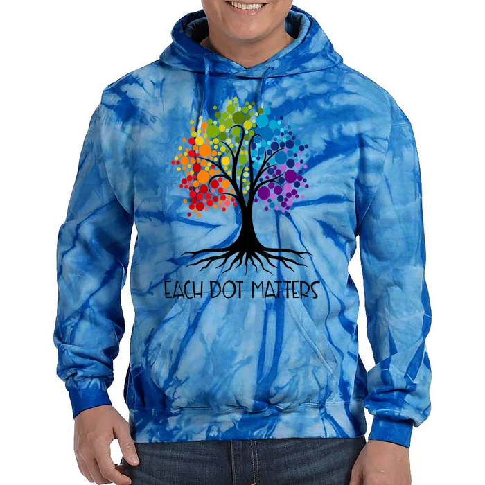 Colorful Tree Each Dot Matters Dot Day Polka Dot Gift Tie Dye Hoodie