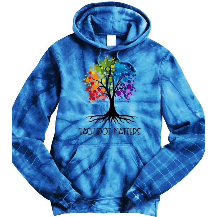 Colorful Tree Each Dot Matters Dot Day Polka Dot Gift Tie Dye Hoodie