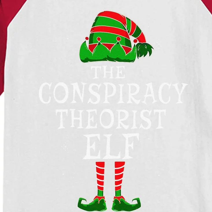 Conspiracy Theorist Elf Group Matching Christmas Theory Kids Colorblock Raglan Jersey