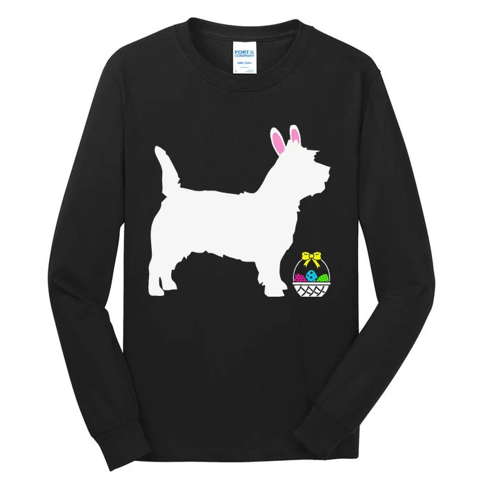 Cairn Terrier Easter Bunny Dog Silhouette Tall Long Sleeve T-Shirt