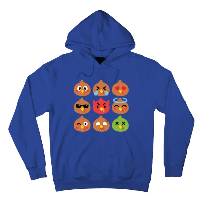 Cute Turkey Emotion Face Humor Funny Thanksgiving Holiday Gift Hoodie