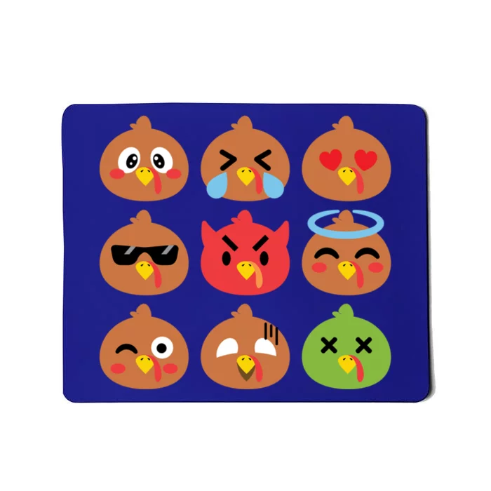 Cute Turkey Emotion Face Humor Funny Thanksgiving Holiday Gift Mousepad