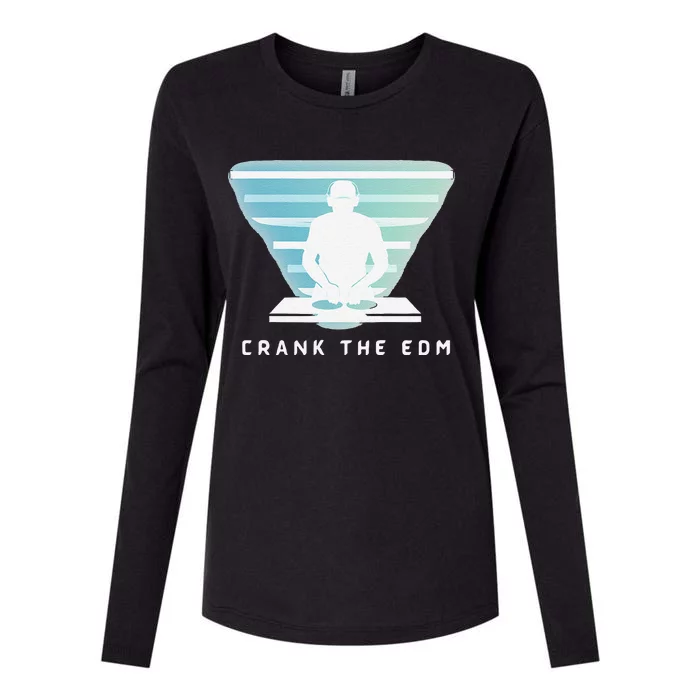 Crank The Edm Electronic Dance Music Humor Womens Cotton Relaxed Long Sleeve T-Shirt