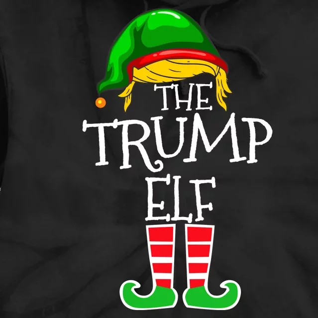 Christmas Trump Elf Matching Family Group Xmas Party Elf Tie Dye Hoodie