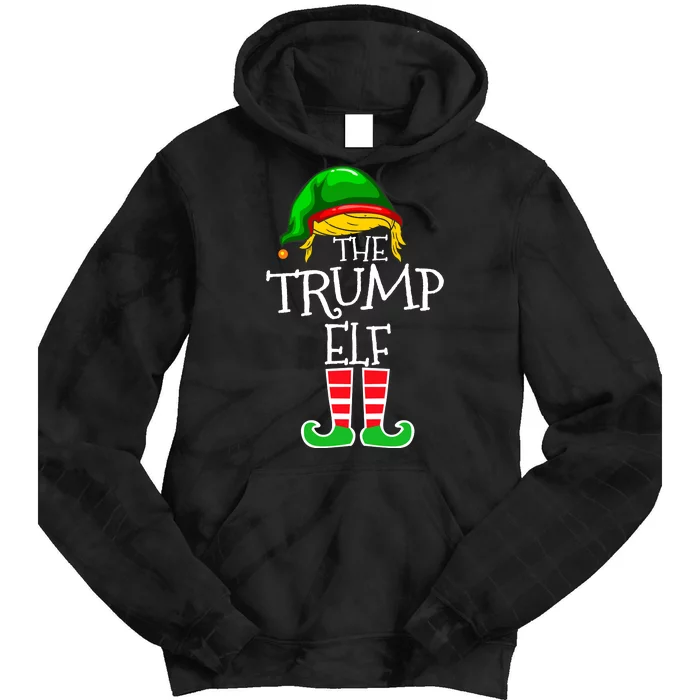 Christmas Trump Elf Matching Family Group Xmas Party Elf Tie Dye Hoodie