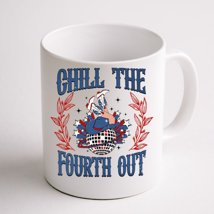 Chill The Fourth Out Vintage Cowgirl 4th Of July Front & Back Coffee Mug