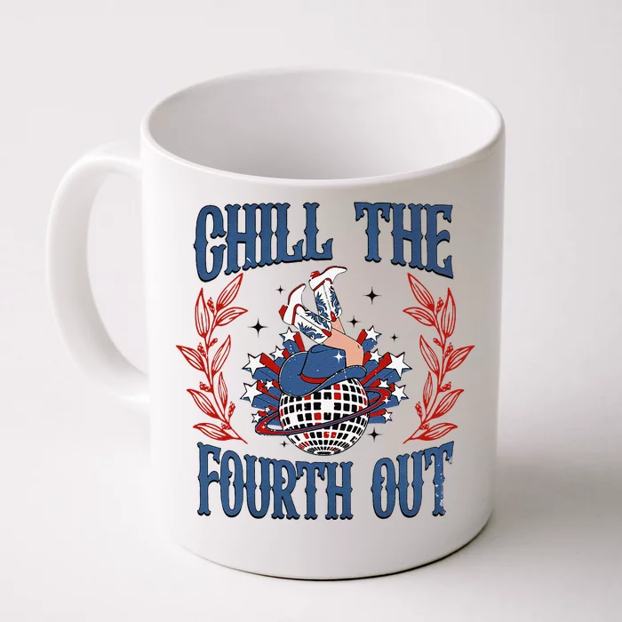 Chill The Fourth Out Vintage Cowgirl 4th Of July Front & Back Coffee Mug