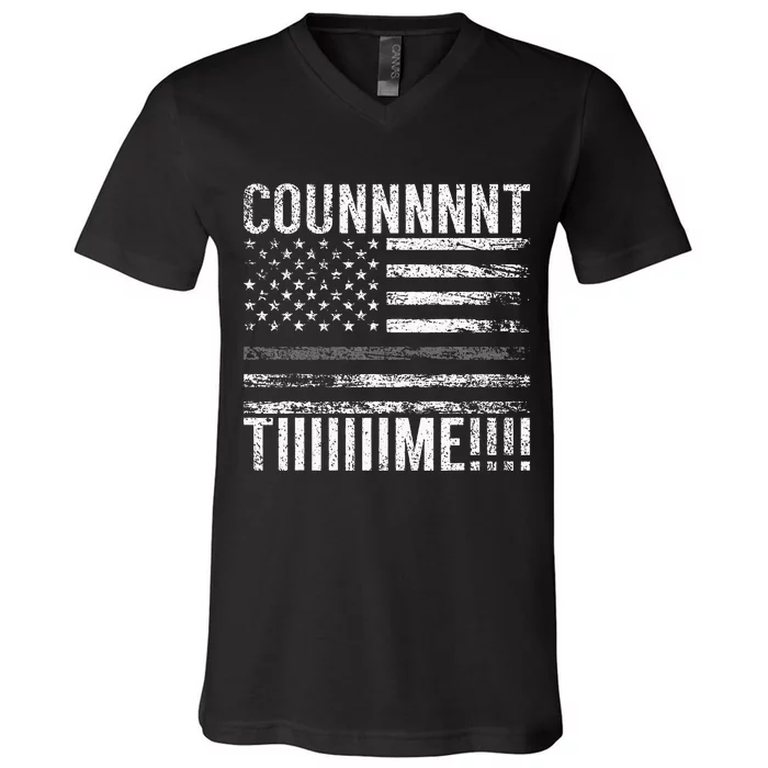 Count Time Funny Correctional Officer V-Neck T-Shirt