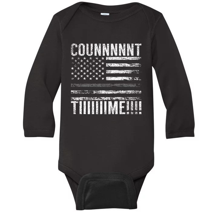 Count Time Funny Correctional Officer Baby Long Sleeve Bodysuit