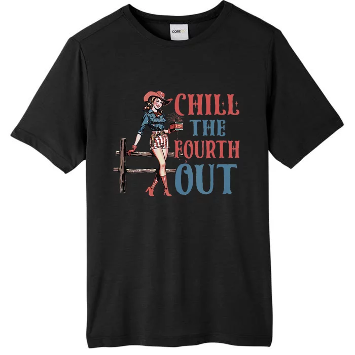 Chill The Fourth Out Cowgirl 4th Of July ChromaSoft Performance T-Shirt