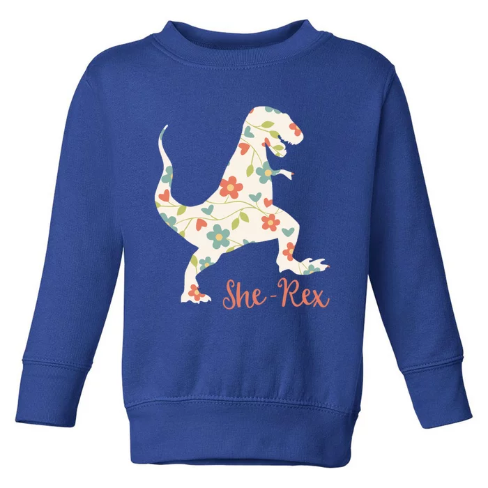 Cute Trex Funny Dinosaur She Rex And Gift Toddler Sweatshirt