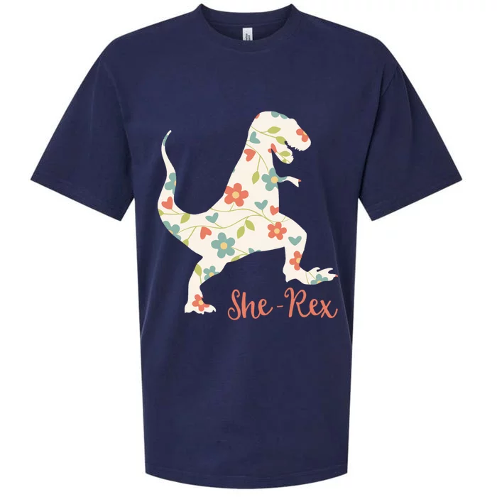 Cute Trex Funny Dinosaur She Rex And Gift Sueded Cloud Jersey T-Shirt