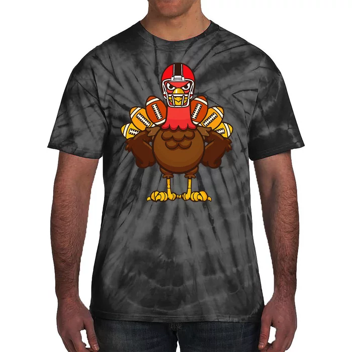 Cool Thanksgiving Football   Gobble Player Turkey Gift Tie-Dye T-Shirt