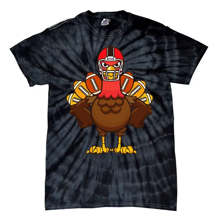 Cool Thanksgiving Football   Gobble Player Turkey Gift Tie-Dye T-Shirt