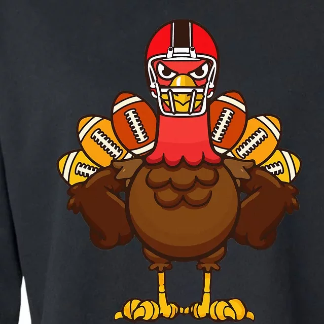 Cool Thanksgiving Football   Gobble Player Turkey Gift Cropped Pullover Crew