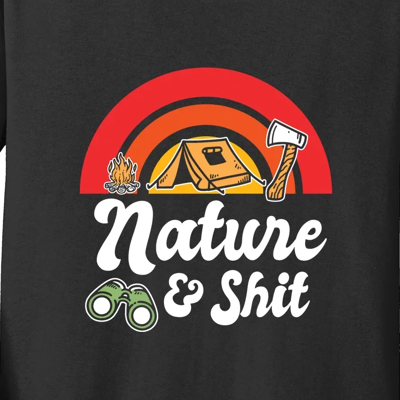 Camping Tools Funny Hiking Lover Gift Kids Long Sleeve Shirt